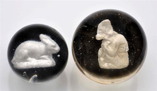 LOT OF 2: SULPHIDE MARBLES.                       