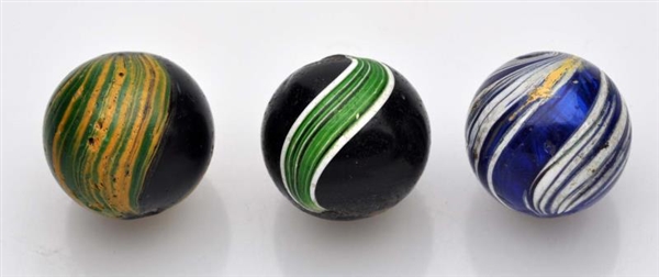 LOT OF 3: INDIAN SWIRL MARBLES.                   