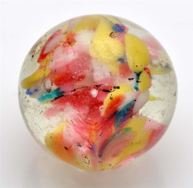 FOUR LOBED PAPERWEIGHT CLOUD MARBLE.              