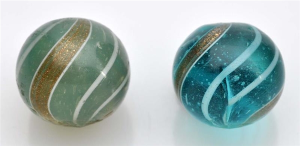 LOT OF 2: BANDED LUTZ MARBLES.                    