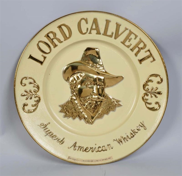 LORD CALVERT WHISKEY LARGE METAL CHARGER.         