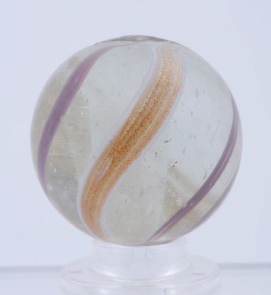 LARGE CLEAR BASE LUTZ MARBLE.                     