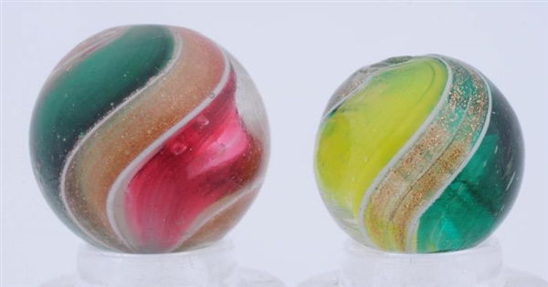 LOT OF 2: RIBBON LUTZ MARBLES.                    