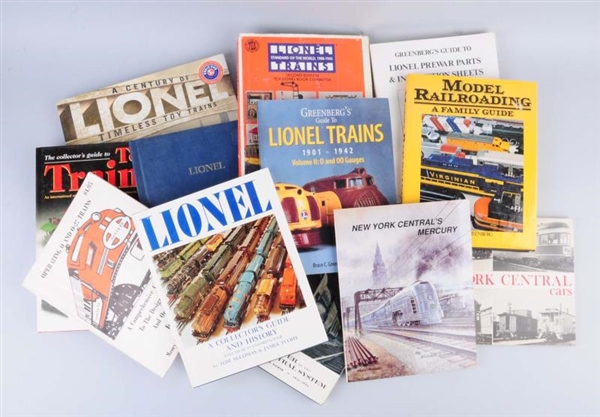 LARGE GROUPING OF MOSTLY LIONEL TRAIN BOOKS.      