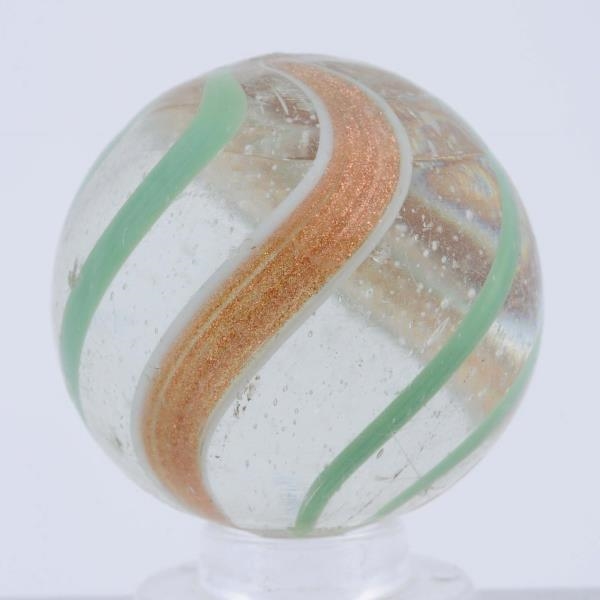 LARGE CLEAR BANDED LUTZ MARBLE.                   