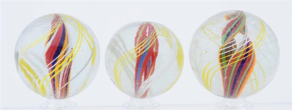LOT OF 3: ENGLISH-STYLE SWIRL MARBLES.            