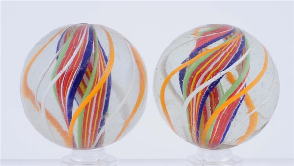 LOT OF 2: SAME CANE LUTZ SWIRL MARBLES.           
