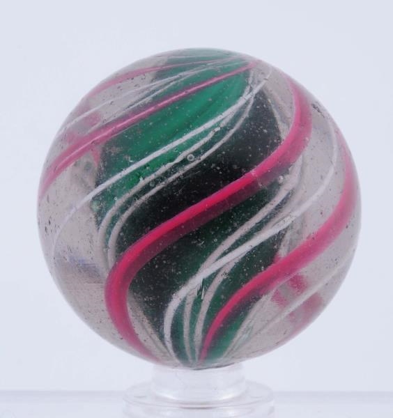 LARGE 3-STAGE GREEN SOLID CORE SWIRL MARBLE.      