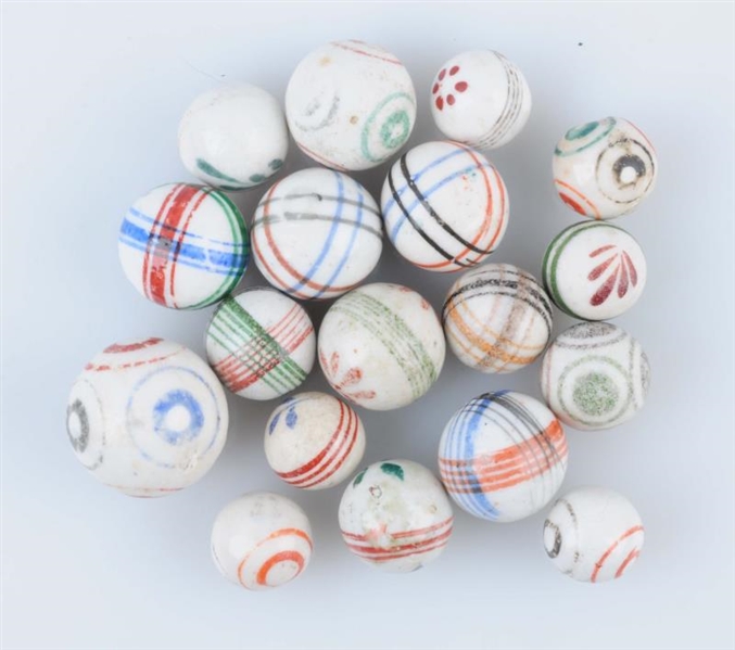 LOT OF 18: CHINA MARBLES.                         