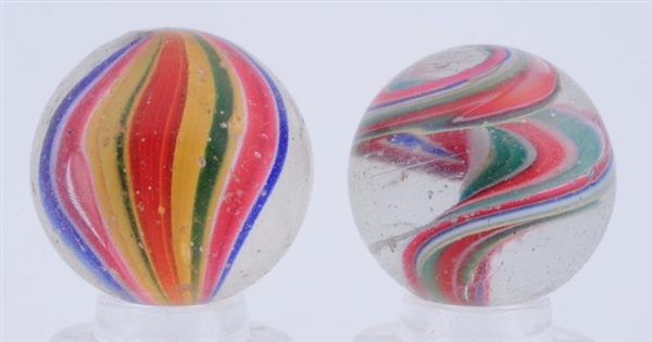 LOT OF 2: NAKED RIBBON SWIRL MARBLES.             