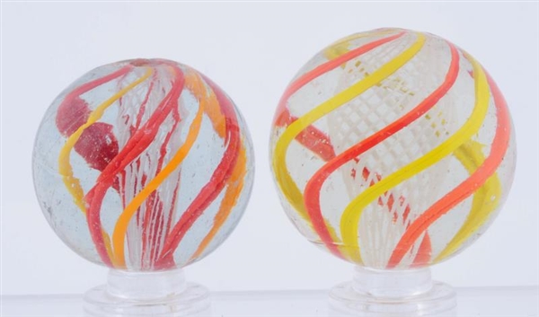 LOT OF 2: ENGLISH-STYLE SWIRL MARBLES.            