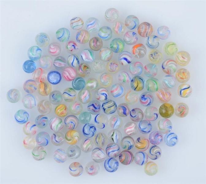 LOT OF APPROX. 104: PEE-WEE HANDMADE MARBLES.     