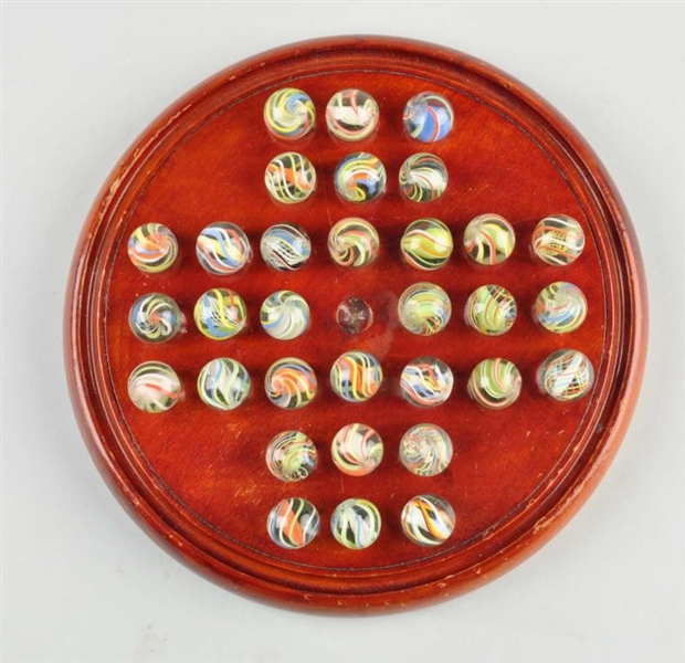 GENERAL GRANT BOARD WITH 32 ENGLISH MARBLES.      
