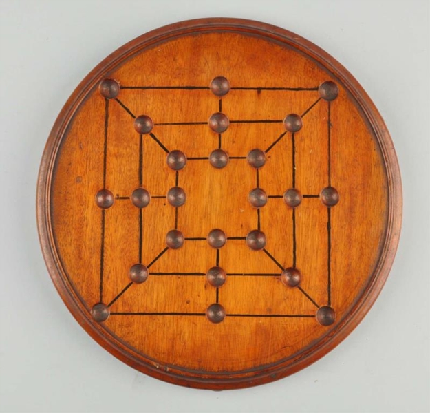 "GAME OF THE MILL" 24-HOLE MARBLE GAME BOARD.     