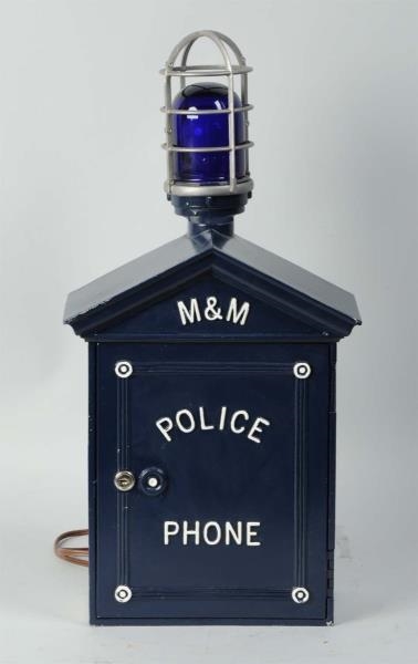 BLUE M&M CAST ALUMINUM POLICE CALL BOX            