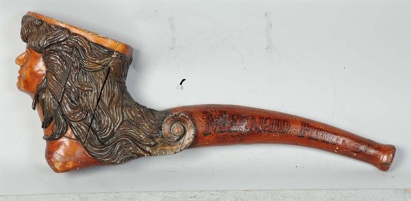 LARGE WOODEN MERMAID PIPE ADVERTISING TRADE SIGN  