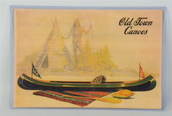 1918 OLD TOWN CANOES ADVERTISEMENT SIGN           