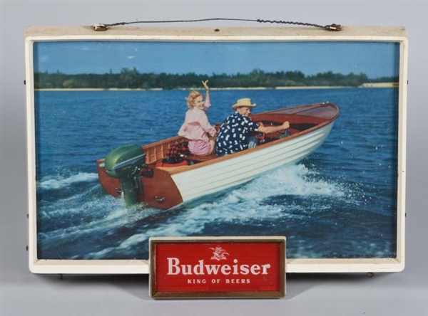 BUDWEISER LIGHTED BOATING ADVERTISING SIGN        