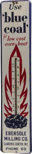 EBERSOLE MILLING CO. PORCELAIN THERMOMETER SIGN   