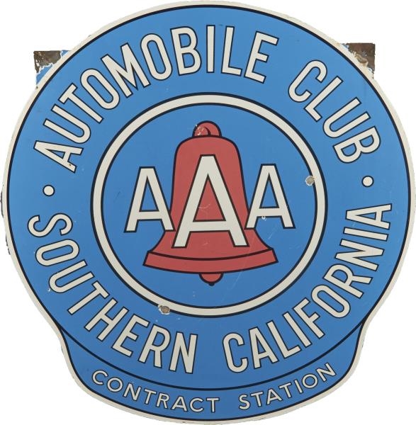 AUTO CLUB OF SOUTHERN CALIFORNIA PORCELAIN SIGN   