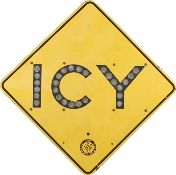 ICY REFLECTIVE ROAD SIGN                          