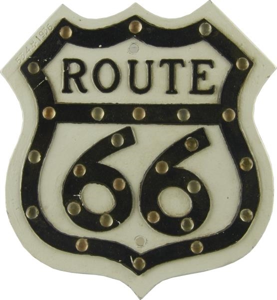 CAST IRON MGM STUDIO ROUTE 66 ROAD SIGN           