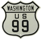 US 99 WASHINGTON EMBOSSED METAL SIGN              
