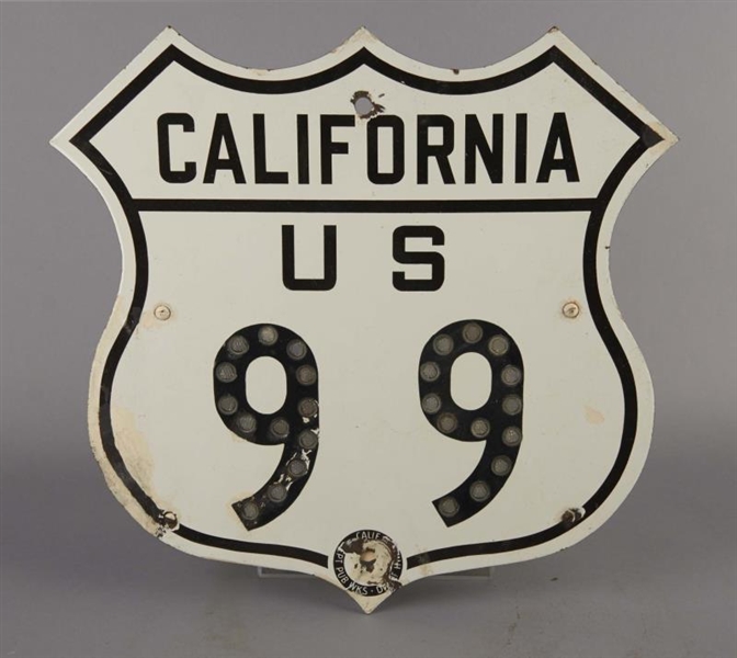 CALIFORNIA ROUTE 99 PORCELAIN ROAD SIGN           