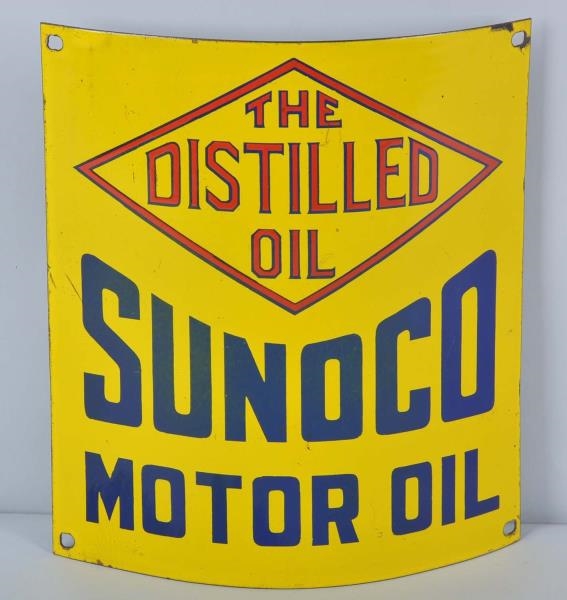 SUNOCO OIL SINGLE SIDED PORCELAIN CURVED SIGN     