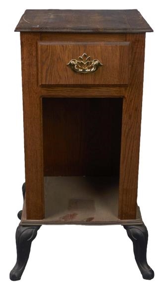 CLAW FOOT OAK SLOT MACHINE STAND                  