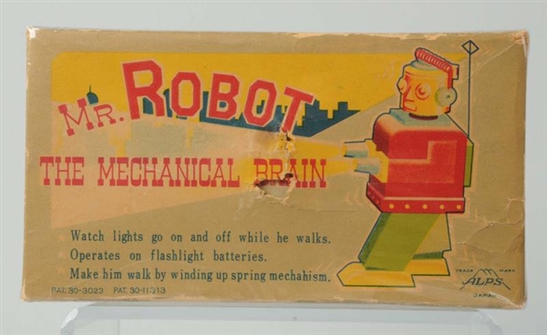 ORIGINAL BOX FOR MR. ROBOT "THE MECHANICAL BRAIN".