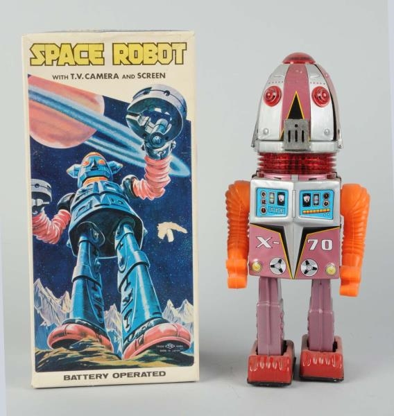 JAPANESE BATTERY - OPERATED SPACE ROBOT X-70.     