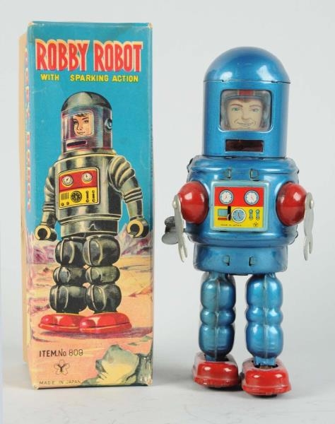 JAPANESE TIN LITHO ROBBY ROBOT O/B.               