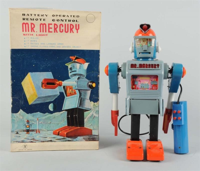 JAPANESE TIN LITHO MR. MERCURY ROBOT O/B.         