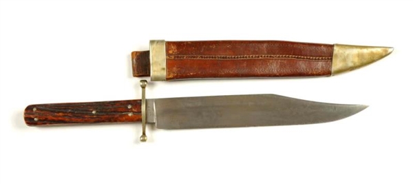 LARGE JOSEPH RODGERS & SONS BOWIE KNIFE.          