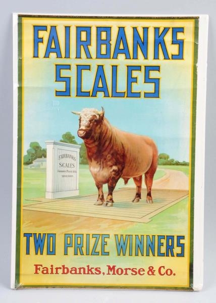 1900-1910 PAPER FAIRBANKS SCALES ROLL-DOWN POSTER.