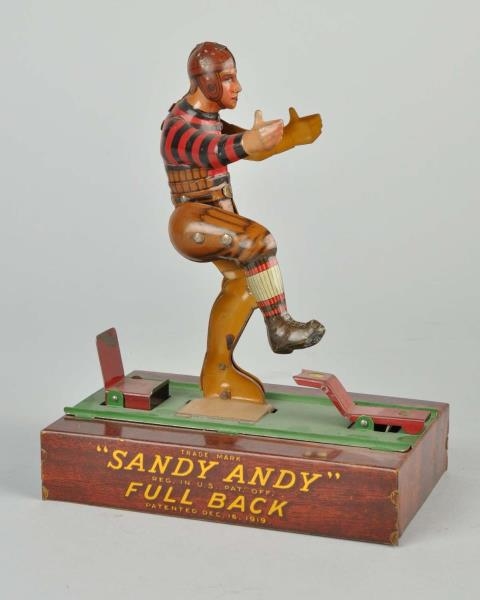 SANDY ANDY TIN LITHO FULL BACK TOY.               