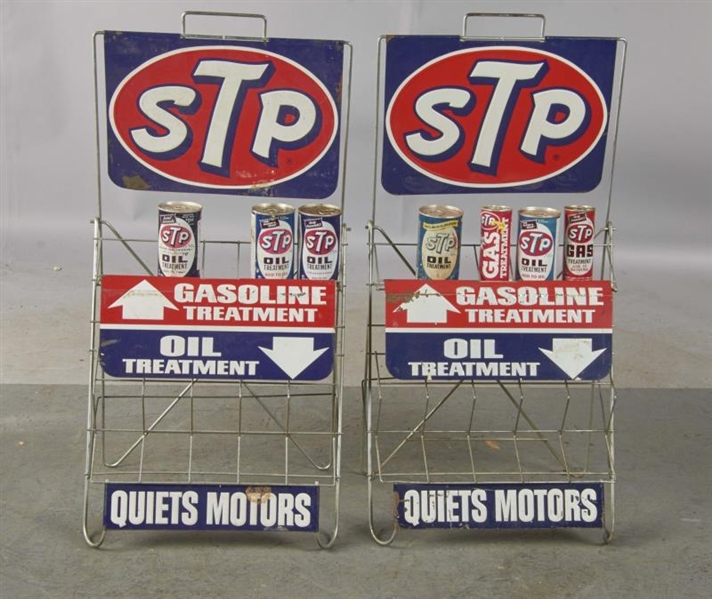LOT OF 2: STP WIRE DISPLAY RACKS WITH CANS        