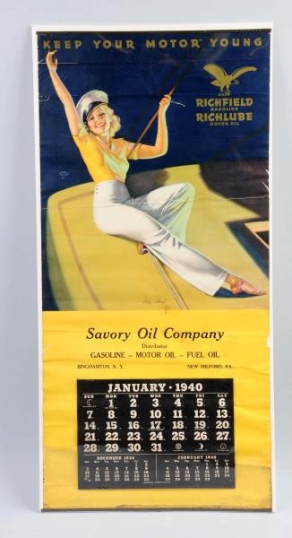 1940 SAVORY OIL EARL MORAN CALENDAR.              