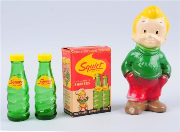 LOT OF SQUIRT SODA ADVERTISING ITEMS.             
