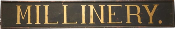 DOUBLE SIDED MILLINERY WOOD TRADE SIGN            