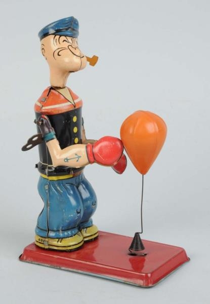 CHEIN TIN LITHO WIND-UP POPEYE FLOOR PUNCHING TOY 