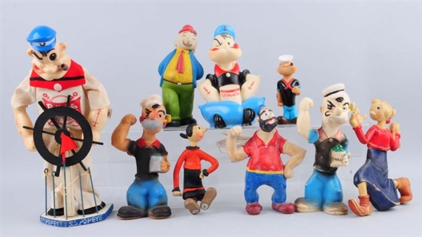 LOT OF 9: RUBBER POPEYE CHARACTERS.               