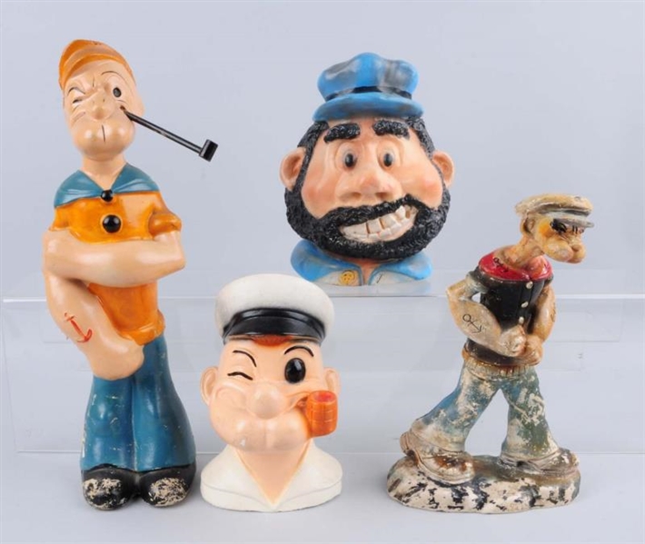 LOT OF 4: PLASTER POPEYE CHARACTERS.              