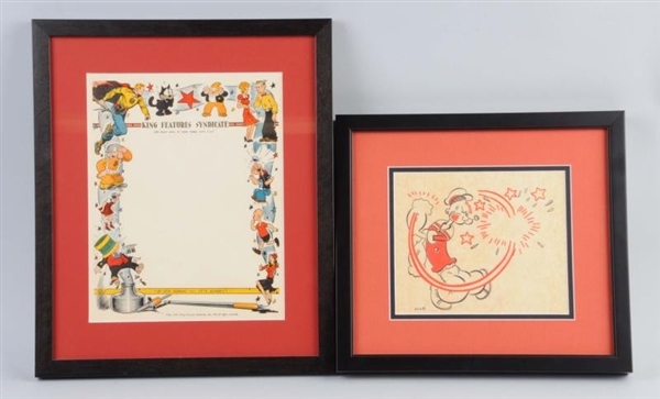 LOT OF 2: FRAMED POPEYE & DISNEY PICTURES.        