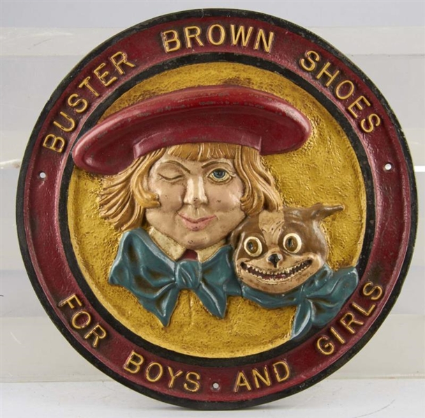BUSTER BROWN SHOES CAST-IRON SIGN                 