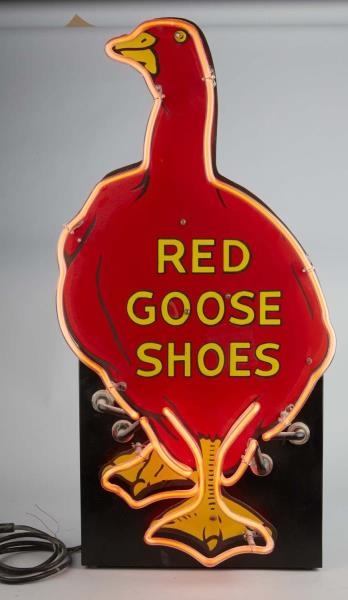 RED GOOSE SHOES NEON PORCELAIN SIGN               
