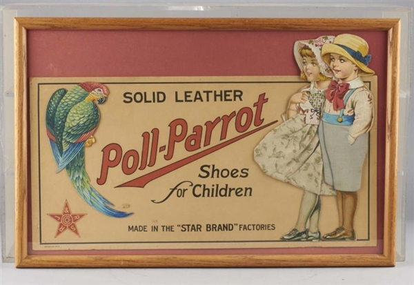 POLL PARROT FABRIC & CARDBOARD ADVERTISING SIGN   