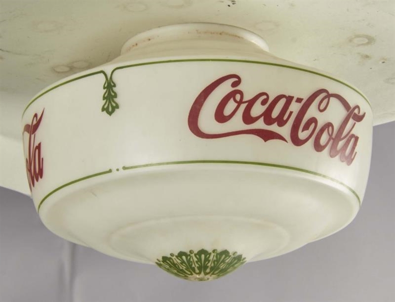 COCA COLA MILK GLASS HANGING LAMP SHADE           