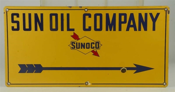 SUNOCO SUN OIL COMPANY PORCELAIN ARROW SIGN       
